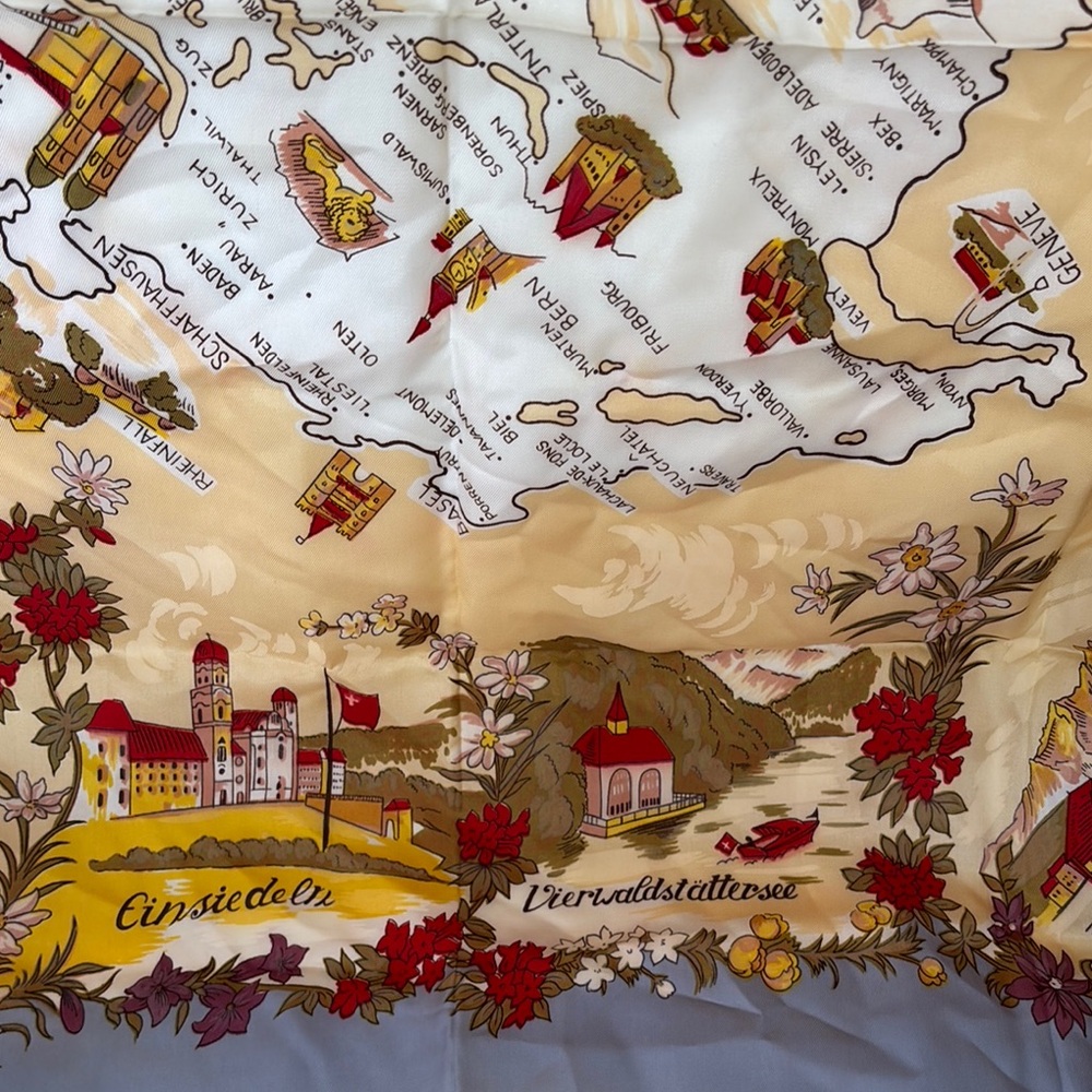 Vintage Map Print Scarf - Picture 6 of 11